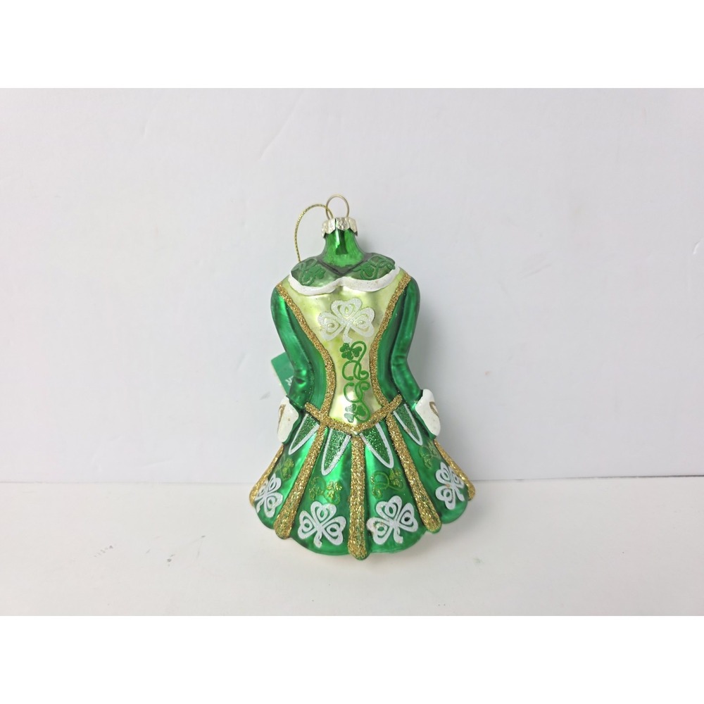 Kurt Adler Glass ornament Christmas St Patrick's Day Irish girls dress